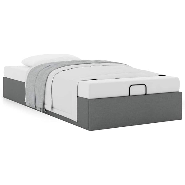 Ottoman Bett Dunkelgrau 90x190 cm