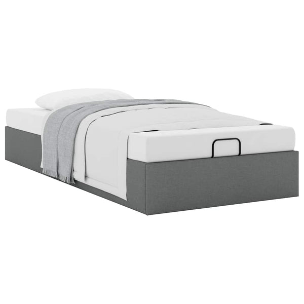Ottoman Bett Dunkelgrau 90x190 cm