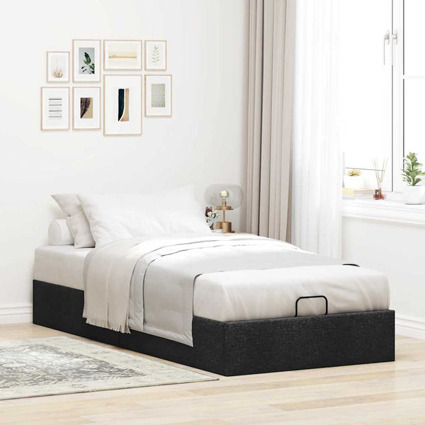 Ottoman Bett Schwarz 90x190 cm