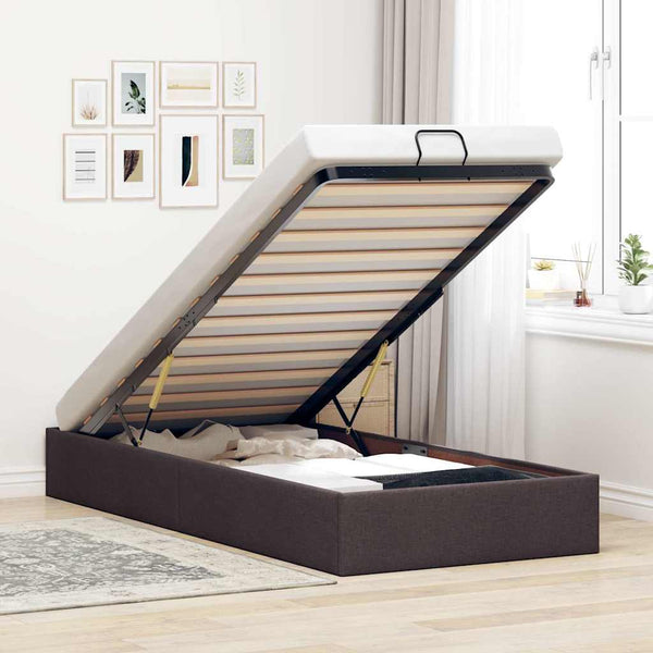 Ottoman Bett Dunkelbraun 90x190 cm