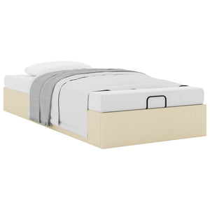 Ottoman Bett Creme 90x190 cm Stoff