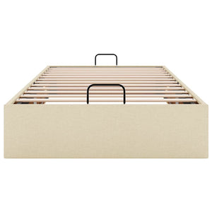 Ottoman Bett Creme 90x190 cm Stoff