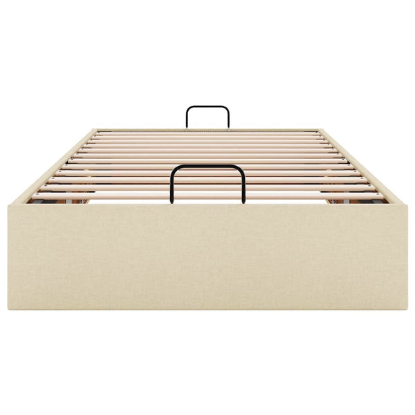 Ottoman Bett Creme 90x190 cm Stoff