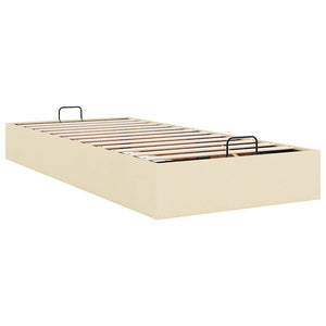 Ottoman Bett Creme 90x190 cm Stoff