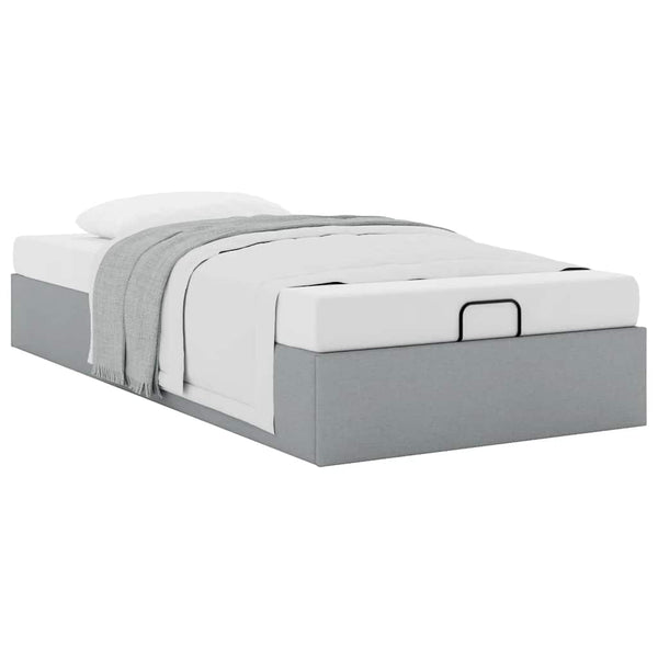 Ottomanbett Hellgrau 90x200 cm