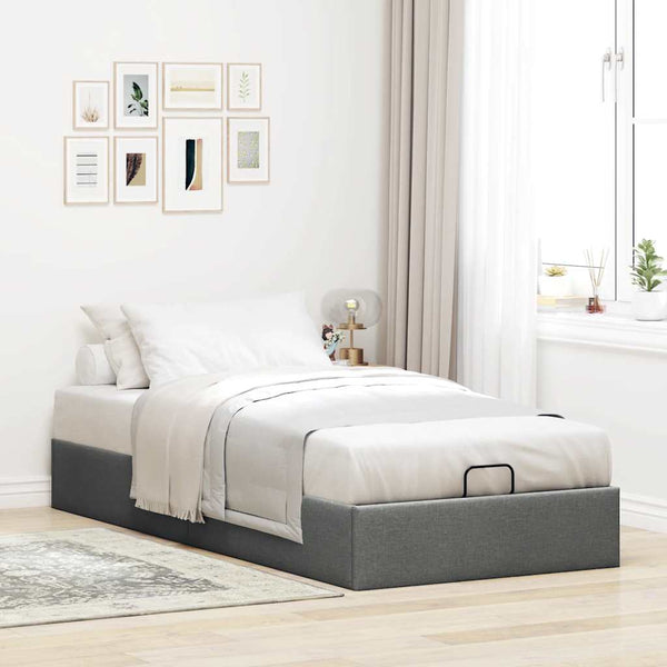 Ottoman Bett Dunkelgrau 90x200 cm