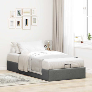 Ottoman Bett 100x200 cm Dunkelgrau