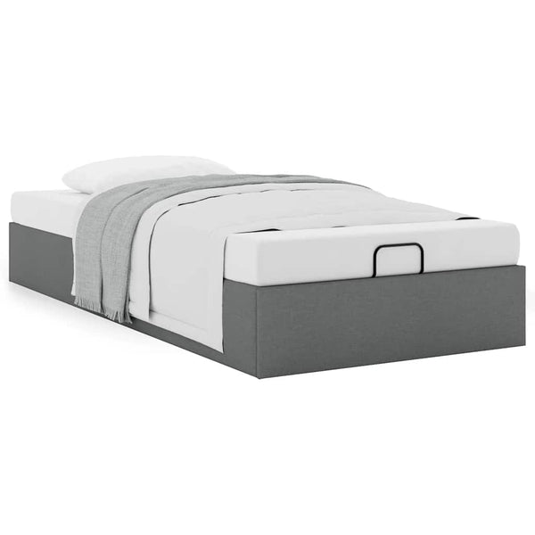 Ottoman Bett 100x200 cm Dunkelgrau