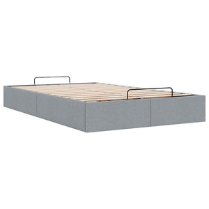 Ottoman Bett 120x190 cm Hellgrau Stoff