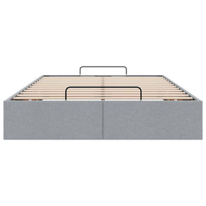 Ottoman Bett 120x190 cm Hellgrau Stoff