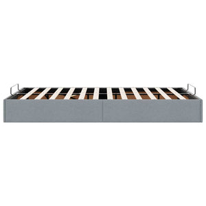 Ottoman Bett 120x190 cm Hellgrau Stoff