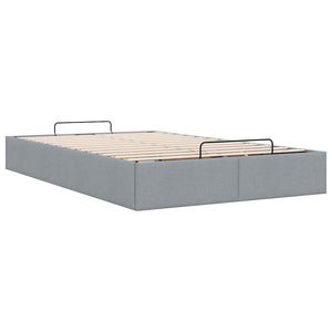 Ottoman Bett 120x190 cm Hellgrau Stoff
