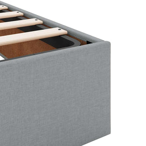 Ottoman Bett 120x190 cm Hellgrau Stoff