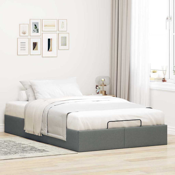 Ottoman Bett Dunkelgrau 120x190 cm