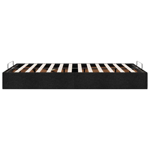 Ottoman Bett 120x190 cm Schwarz Stoff