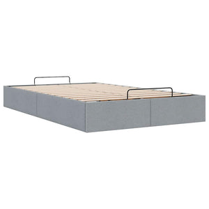 Ottoman Bett 120x200 cm Hellgrau Stoff