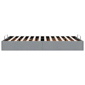 Ottoman Bett 120x200 cm Hellgrau Stoff