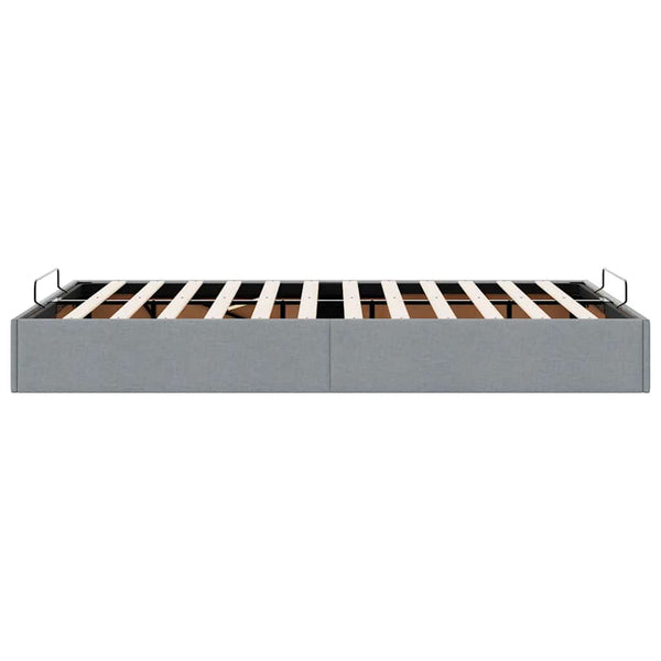 Ottoman Bett 120x200 cm Hellgrau Stoff