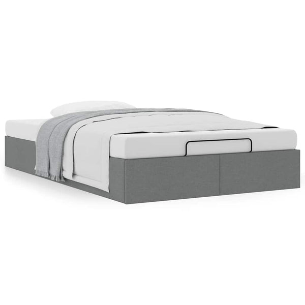 Ottoman Bett 120x200 cm Dunkelgrau Stoff