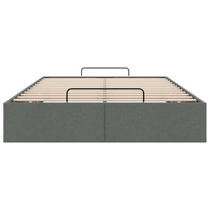 Ottoman Bett 120x200 cm Dunkelgrau Stoff