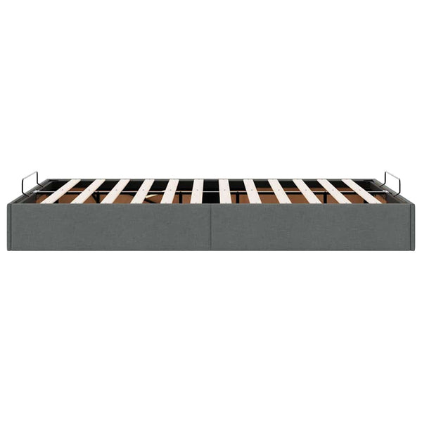 Ottoman Bett 120x200 cm Dunkelgrau Stoff