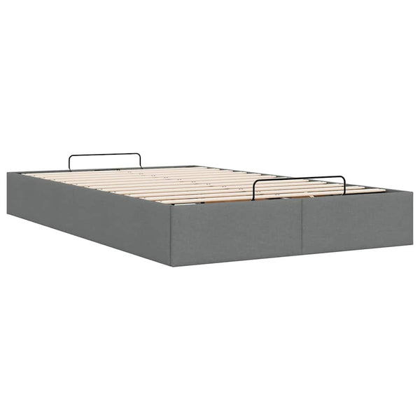 Ottoman Bett 120x200 cm Dunkelgrau Stoff