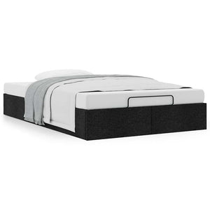 Ottoman Bett 120x200 cm Schwarz Stoff