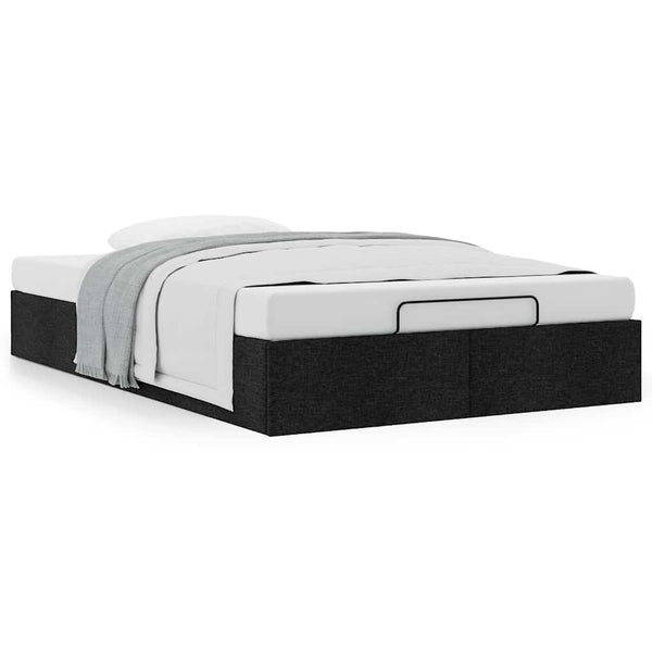 Ottoman Bett 120x200 cm Schwarz Stoff