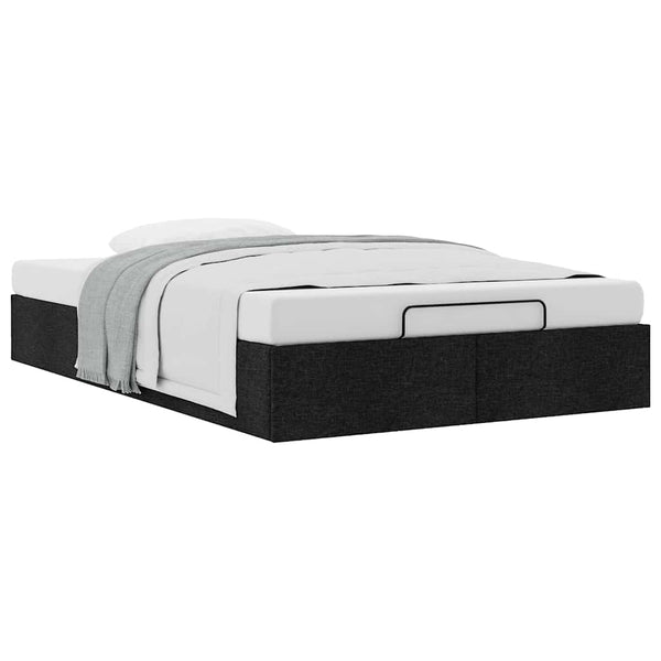 Ottoman Bett 120x200 cm Schwarz Stoff