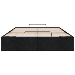 Ottoman Bett 120x200 cm Schwarz Stoff