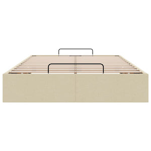 Ottomanbett Creme 120x200 cm Stoff