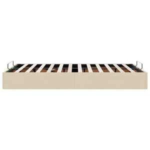 Ottomanbett Creme 120x200 cm Stoff