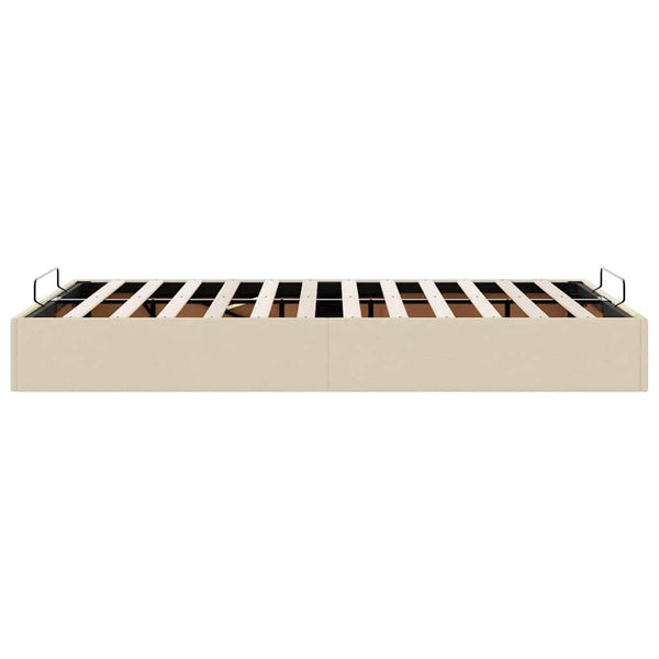 Ottomanbett Creme 120x200 cm Stoff