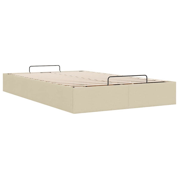 Ottomanbett Creme 120x200 cm Stoff