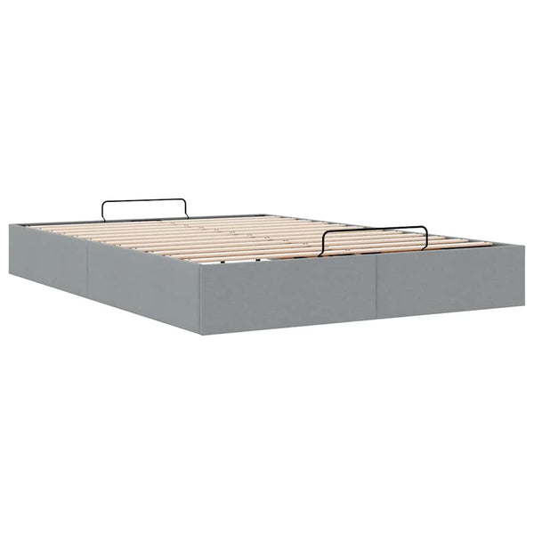 Ottomanbett 140x190 cm Hellgrau Stoff