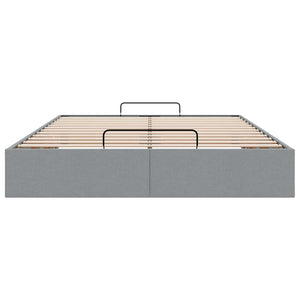Ottomanbett 140x190 cm Hellgrau Stoff