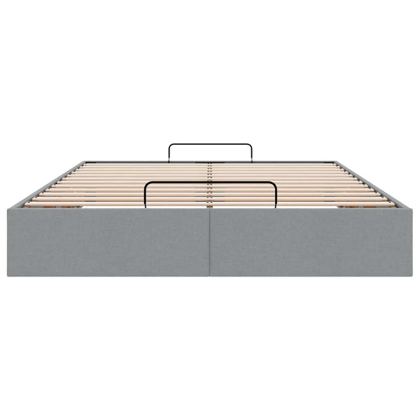 Ottomanbett 140x190 cm Hellgrau Stoff
