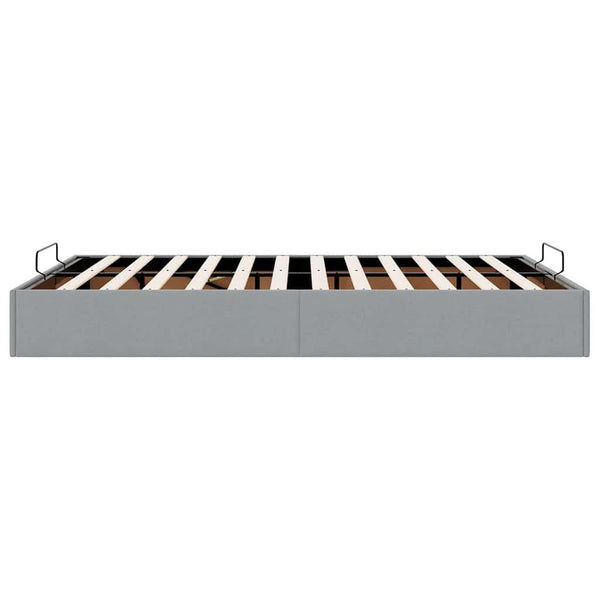 Ottomanbett 140x190 cm Hellgrau Stoff