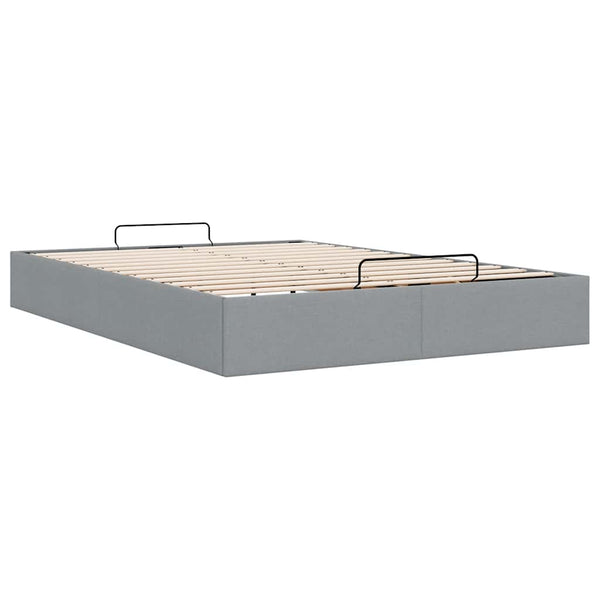 Ottomanbett 140x190 cm Hellgrau Stoff