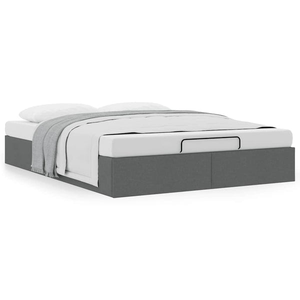 Ottoman Bett Dunkelgrau 140x190 cm