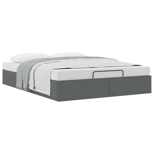 Ottoman Bett Dunkelgrau 140x190 cm