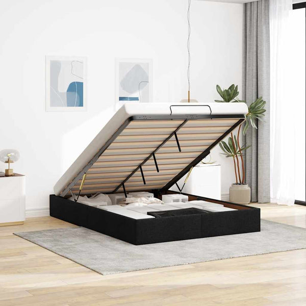 Ottoman Bett Schwarz 140x190 cm