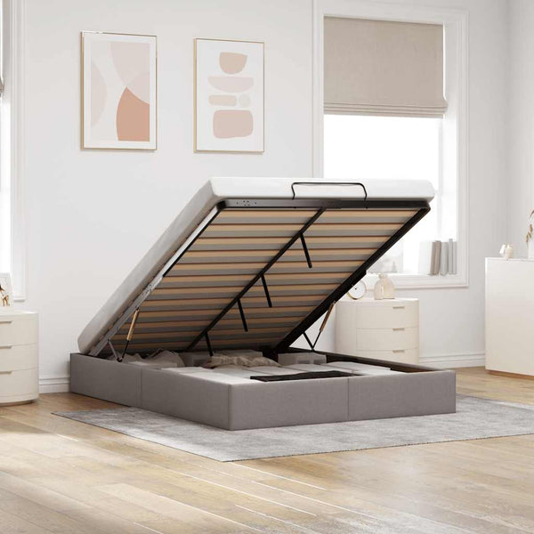 Ottoman Bett Taupe 140x190 cm
