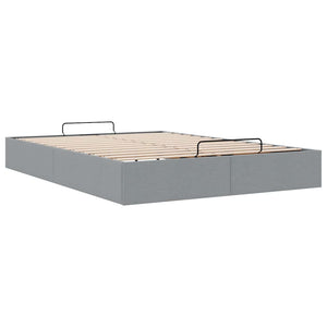 Ottoman Bett 140x200 cm Hellgrau Stoff