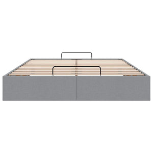 Ottoman Bett 140x200 cm Hellgrau Stoff