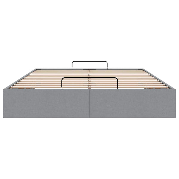 Ottoman Bett 140x200 cm Hellgrau Stoff