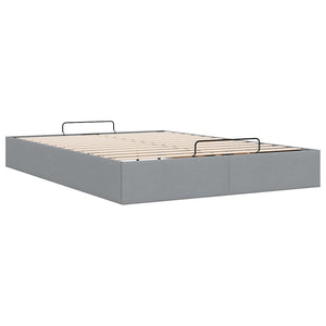 Ottoman Bett 140x200 cm Hellgrau Stoff