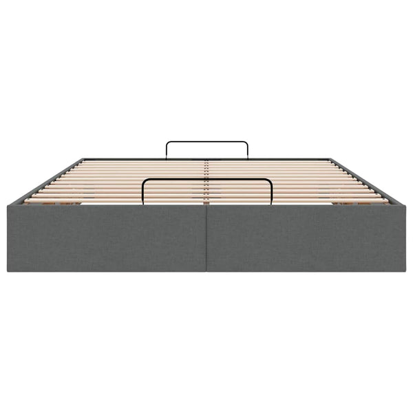 Ottomanbett 140x200 cm Dunkelgrau Stoff