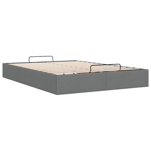 Ottomanbett 140x200 cm Dunkelgrau Stoff