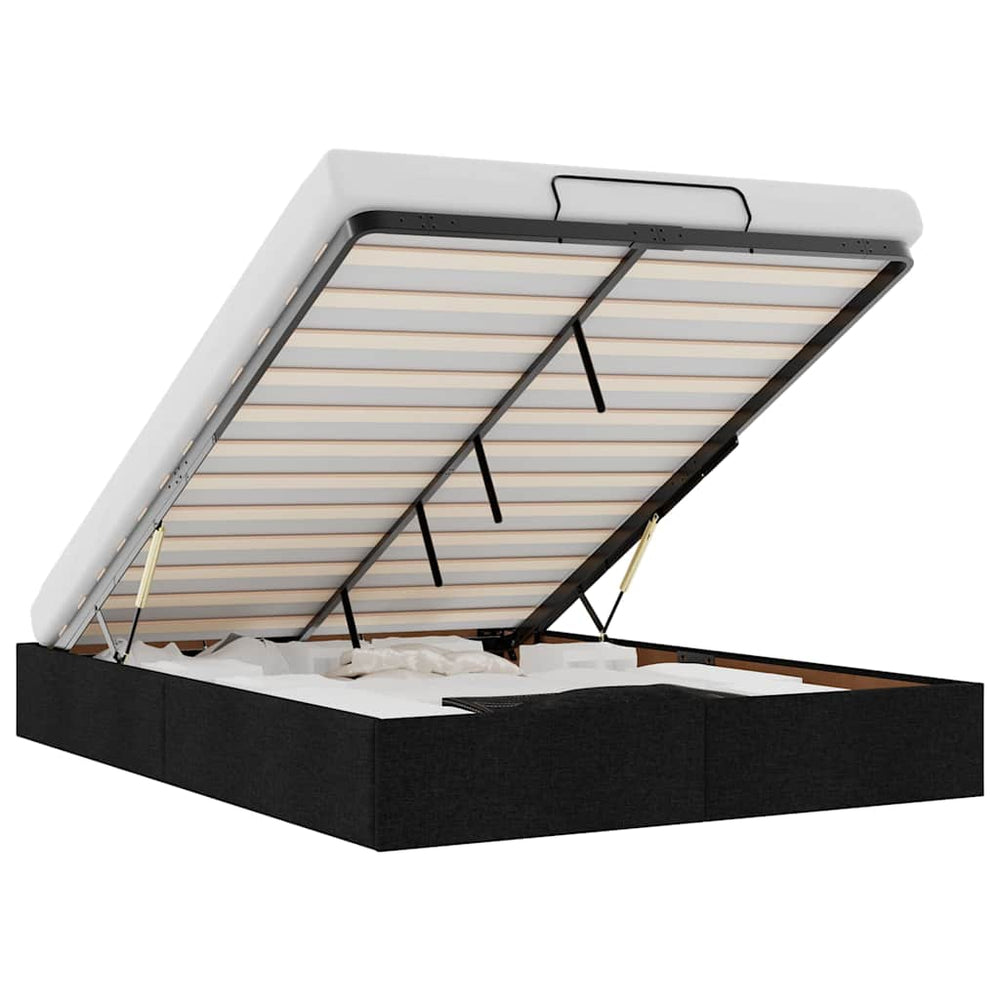 vidaXL Lit coffre sans matelas Noir 140x200 cm Tissu